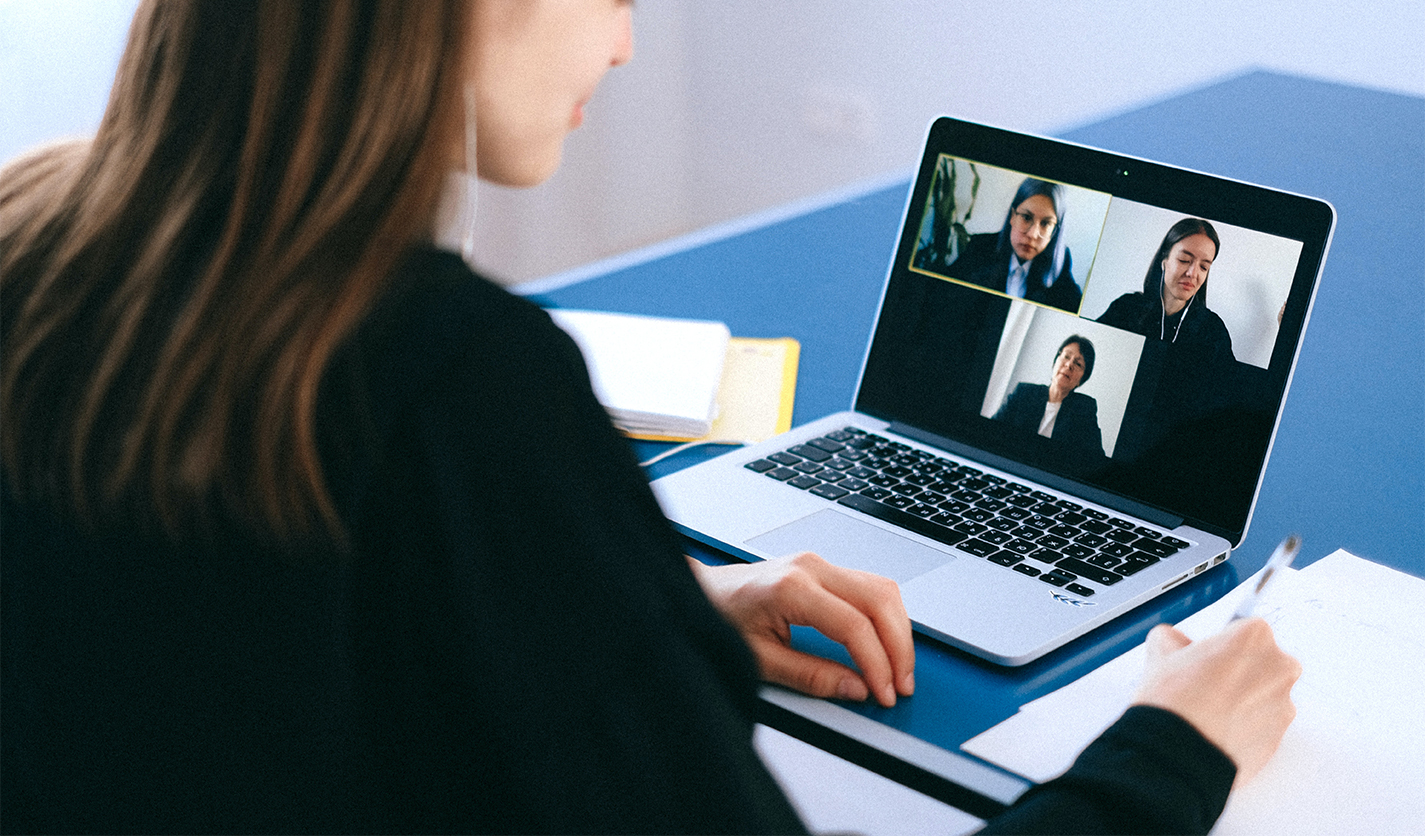 Young professional women on a virtual meeting